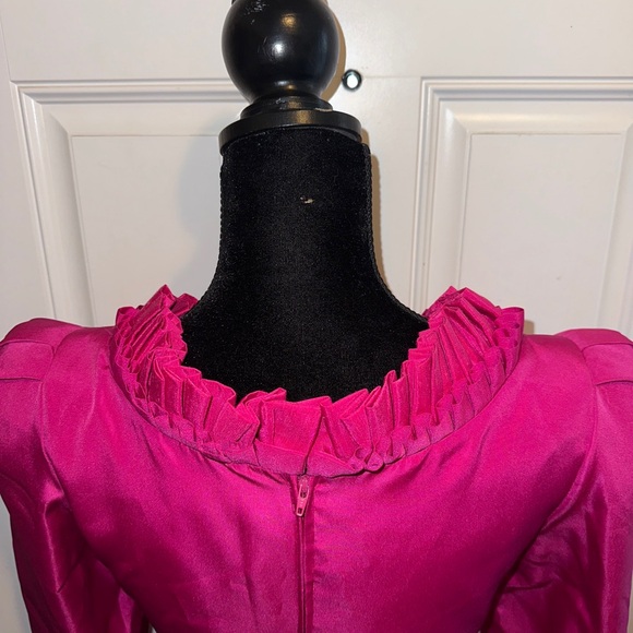 En Francais by Huey Waltzer Fuchsia Vintage 80's Cocktail Dress Sz 8 - Picture 4 of 9